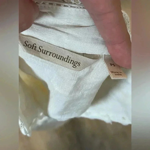 Soft Surroundings Lillith Tunic White Cream Button Front Lace Size Small P - Picture 14 of 15